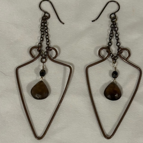 Elegant smoky topaz  Teardrop Earrings - Picture 1 of 5